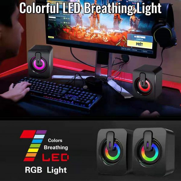 2PCS Multimedia Bass Stereo Audio Computer Speakers Powered Loud For PC Laptop - Image 6