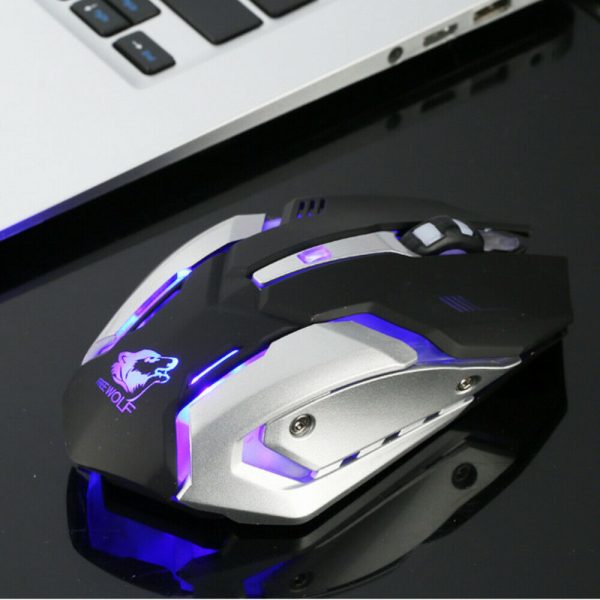 LED Wired / Wireless Rechargeable USB Optical Ergonomic Gaming Mouse Laptop PC - Image 5